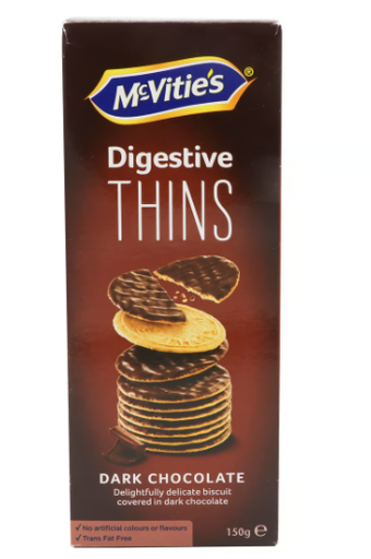 McVitie's Digestive Thins Dark Chocolate Coated Biscuits - trans fat free, artificial colors