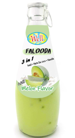Pure Cool 3in1 Basil, Nata De Coco & Noodle Falooda Drink Pista Flavor 290ml