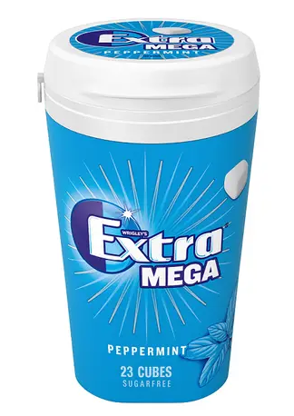 [MWG01200] Extra Mega Chewing Gum Peppermint Flavor - sugar free 51.5GM