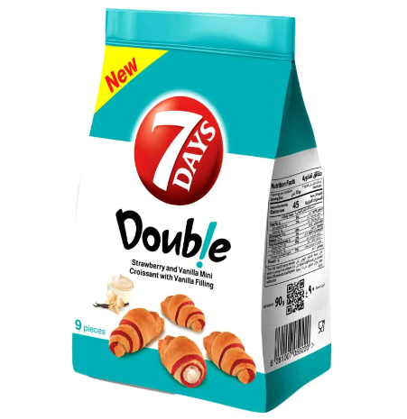 [81070] 7 Days Strawberry & Vanilla Mini Croissants Filled With Vanilla Cream (9 Pieces)