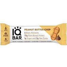 IQ Bar 12g Plant Based Protein Bar with Peanut Butter & Chocolate Chip - vegan, GMO free, gluten free