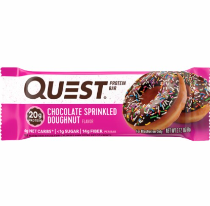 Quest 20g Protein Bar Chocolate Sprinkled Doughnut Flavor