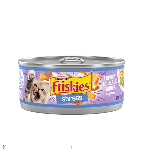Purina Friskies Wet Cat Food Shreds with Turkey & Cheese in Gravy