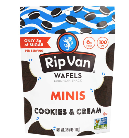 rip van waffles minis cookies & cream 272gm