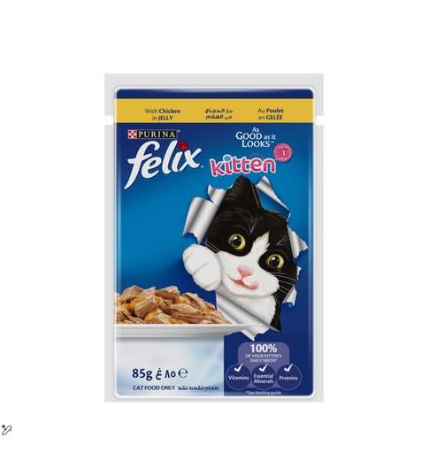 Purina Felix As Good As It Looks Wet Food with Chicken in Jelly for Kittens (2-12 Months)