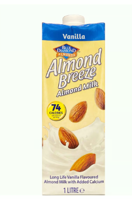 Blue Diamond Breeze Vegan Long Life Almond Drink Vanilla Flavor 1L