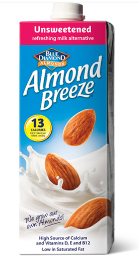 Blue Diamond Breeze Unsweetened Long Life Almond Drink - no added sugar