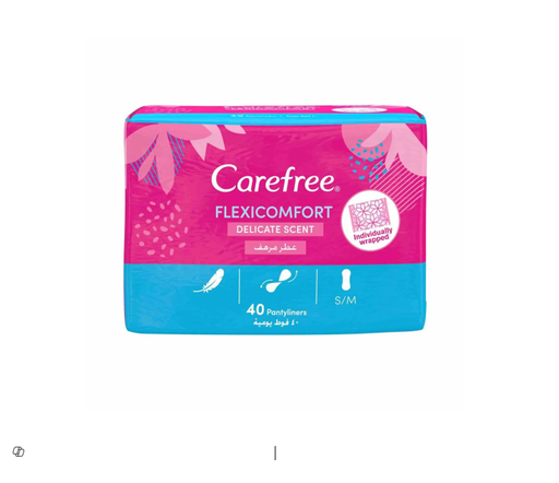 Carefree Flexicomfort Small to Medium Ultra Thin Pantyliners Delicate Scent
