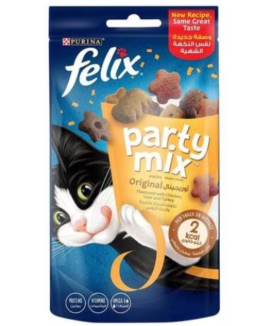 Purina Felix Party Mix Original Cat Treats with Chicken, Liver & Turkey
