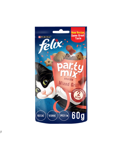 Purina Felix Party Mix Mixed Grill Cat Treats with Beef, Chicken & Salmon2