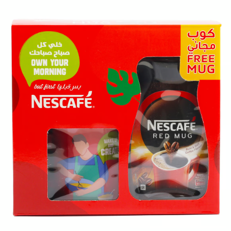Nescafé Red Mug Instant Coffee Powder (190g) with Free Mug