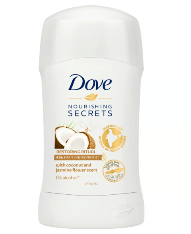 [218171] Dove Nourishing Secrets Restoring Ritual Antiperspirant Deodorant Stick with Coconut & Jasmine Flower Scent for Women - alcohol free