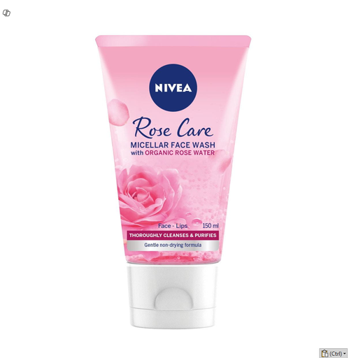 Nivea Micellar Face Wash with Organic Rose Water for All Skin Types 150ml