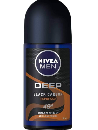 Nivea Men Deep Black Carbon 48H Antitranspirant Roll-On Deodorant Espresso Scent