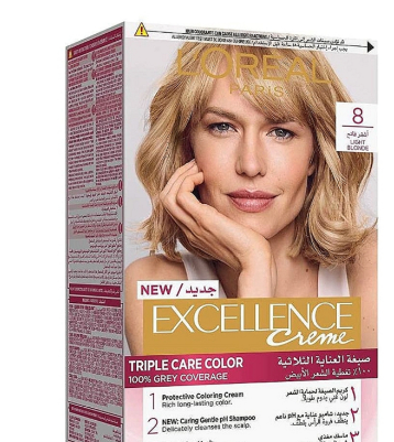 L'Oreal Excellence Triple Care Hair Color Cream Light Blonde 8