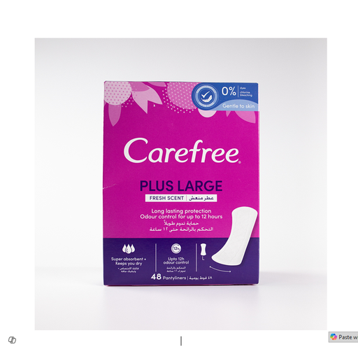 Carefree Plus Large Pantyliners Fresh Scent - dyes free, chlorine bleaching free