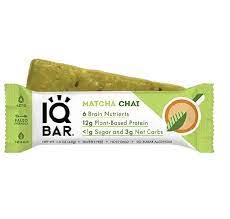 IQ Bar 12g Plant Based Protein Bars with Matcha & Chai - vegan, GMO free, gluten free