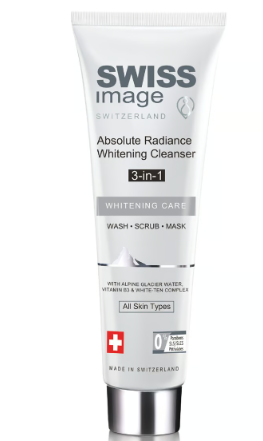Swiss Image Absolute Radiance Whitening Cleanser with Alpine Glacier Water & Vitamin B3 for All Skin Types - parabens free, SLS free, phthalates free