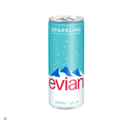 Evian Sparkling Carbonated Mineral Water 330ml