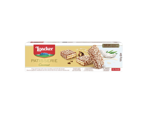 [10376] Loacker Patisserie Wafers Coated with Milk Chocolate & Filled with Coconut Cream 100gm