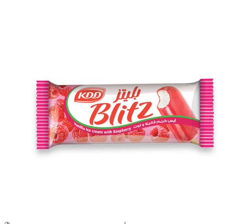 KDD BLITZ ICE CREAM VANILLA WITH RASPBERRY FLAVOR