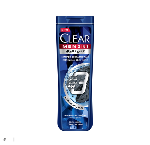 CLEAR SHAMPOO 3 IN 1 COMPLETE CARE WITCH CHARCOAL 400ml