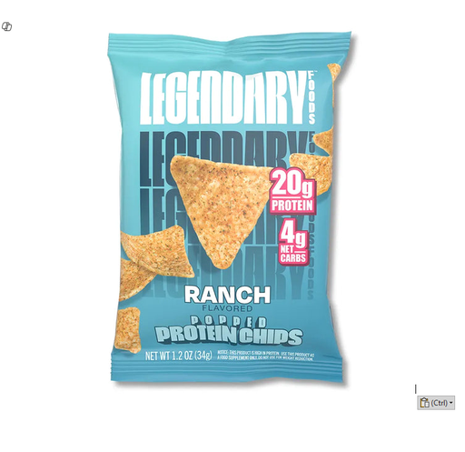legendary foods ranch flavored protein chips 