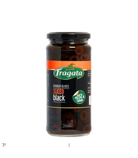 [04239ANC18] FRAGATA SLICED BLACK OLIVES 12*330GM