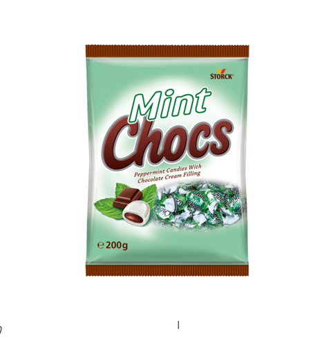 Storck Mint Chocs Candies Filled with Chocolate Cream 200gm