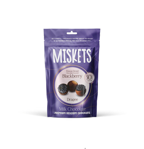 MISKETS MILK CHOCOLATE COATED FREEZE FRIED BLACKBERRY 80GM