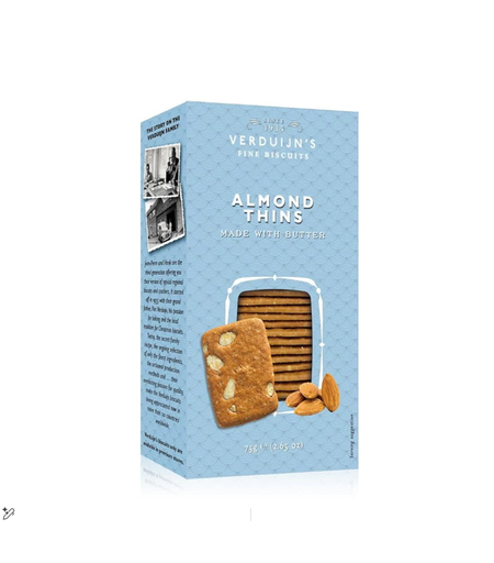 VERDUIJN'S BISCUITS ALMOND THINS & BUTTER 75GM