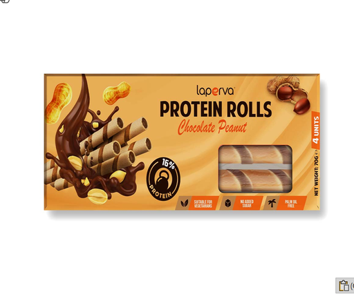 LAPERVA PROTEIN ROLLS CHOCOLATE PEANUT BAR 70GM