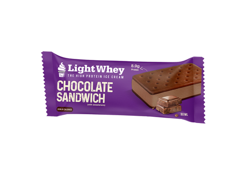 Light Whey High Protein Chocolate Ice Cream Sandwich with Sweeteners 90ML