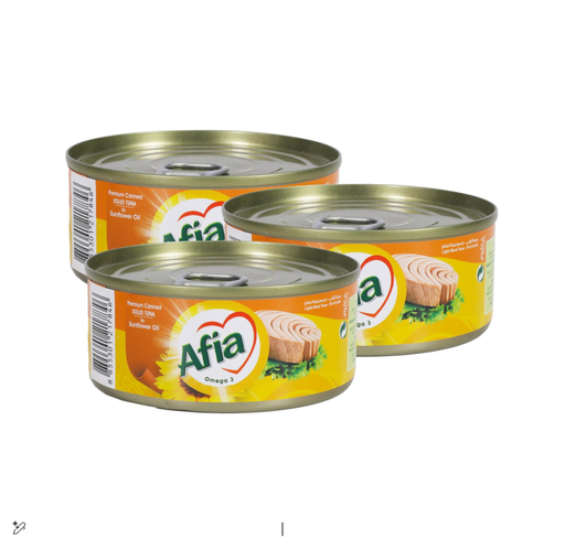 [SEA0003] AFIA TUNA SOLID SUNFLOWER OIL 3X160 GM 