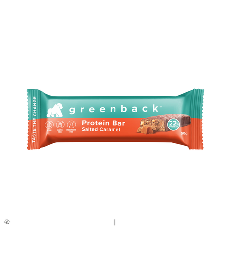 [9356464000096] GREEN BACK PROTEIN BAR SALTED CARAEL 50GM 