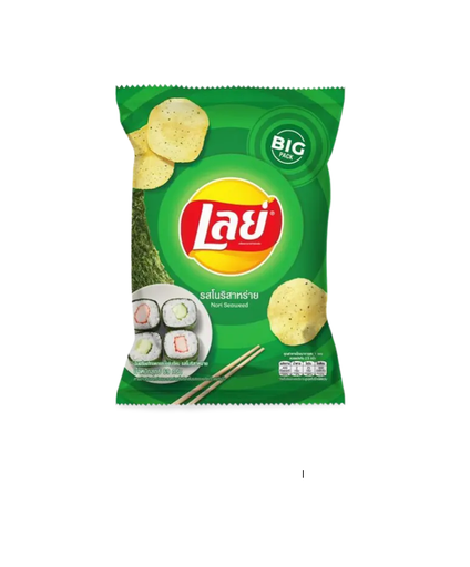 LAYS FLAT POTATO CHIPS NORI SEAWEED 48GM 