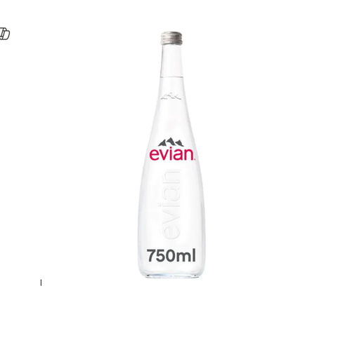[EVA07N] EVIAN NATURAL MINERAL WATER GLASS BOTTLE 750ML