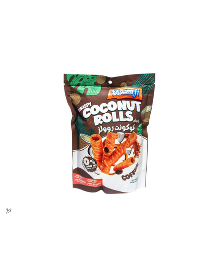 MAZAJI COCONUT ROLLS CHOCOLATE 0% TRANS FAT 140GM 