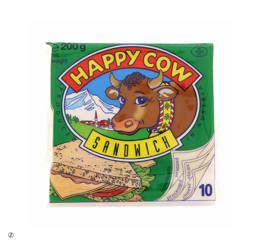 [2206-00004] HAPPY COW CHEESE SANDWICH SLICE 200GM